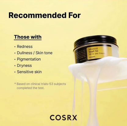 Cosrx Advanced Snail 92 All In One Cream 100ml - Cremă Regeneratoare cu Mucină de Melc