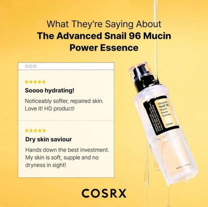 Cosrx Snail Mucin Essence 100ml - Ser Coreean cu 96% Mucină de Melc pentru Ten Luminos și Fără Imperfecțiuni
