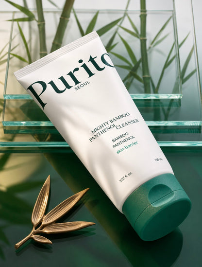 Purito Seoul Mighty Bamboo Panthenol Cleanser – Gel de Curățare Calmant pentru Bariera Cutanată