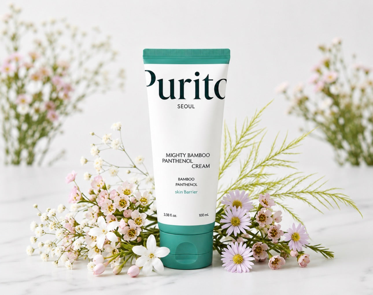 Purito Seoul Mighty Bamboo Panthenol Cream – Cremă Hidratantă Calmantă pentru Refacerea Barierei Cutanate