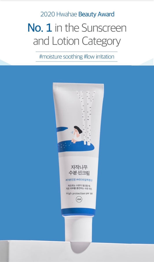 Round Lab Birch Juice Sunscreen SPF50+ PA++++ – Protecție Solară Hidratantă cu extract de Mesteacăn